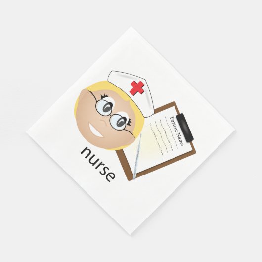 Krankenschwester mit medizinischer Zwischenablage  Serviette (Ecke)