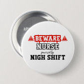 Krankenschwester mit Nachtverschiebung | Krankenpf Button (Vorne & Hinten)