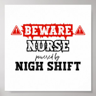 Krankenschwester mit Nachtverschiebung   Krankenpf Poster
