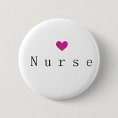 Krankenschwester mit rosa Herz Button (Vorderseite)