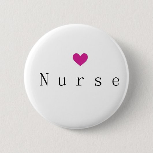 Krankenschwester mit rosa Herz Button (Vorderseite)