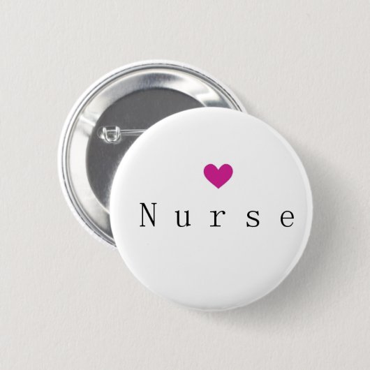 Krankenschwester mit rosa Herz Button (Vorne & Hinten)