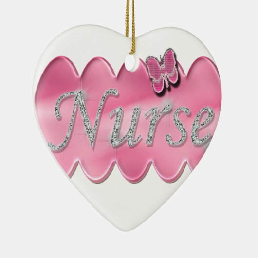 Krankenschwester mit Schmetterling Keramikornament (Rechts)