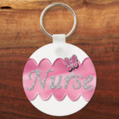 Krankenschwester mit Schmetterling Schlüsselanhänger (Vorderseite)