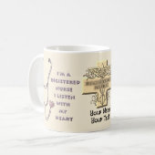 Krankenschwester mit Stethoskop Kaffeetasse (Vorderseite Links)