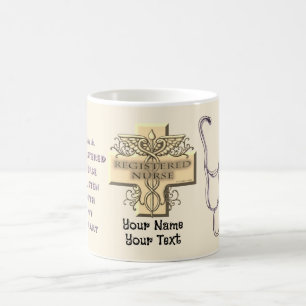 Krankenschwester mit Stethoskop  Kaffeetasse