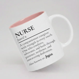 Krankenschwester   Moderne Skript Krankenschwester Zweifarbige Tasse