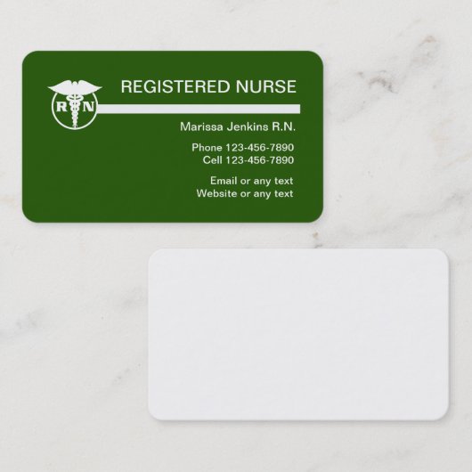 Krankenschwester-moderne Visitenkarten Visitenkarte (Vorne/Hinten)