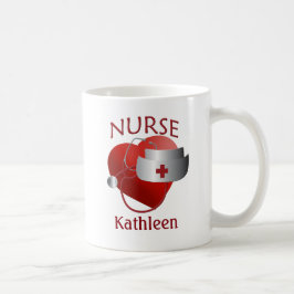 Krankenschwester Name Nurse Herz Custom Tasse