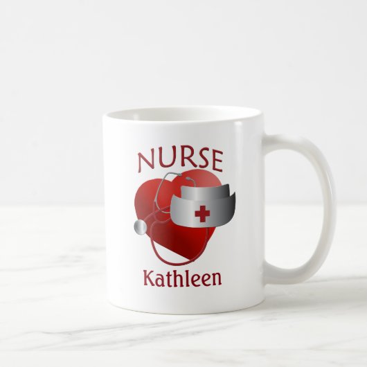 Krankenschwester Name Nurse Herz Custom Tasse (Rechts)