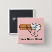 Krankenschwester-NamensAbzeichen (addieren Sie Ihr Button (Vorne & Hinten)