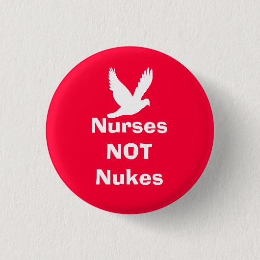Krankenschwester-nicht Kernwaffen-schottisches Button (Vorderseite)