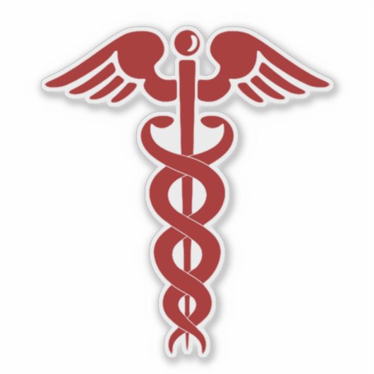 Krankenschwester oder Arzt Caduceus Aufkleber (Vorderseite)