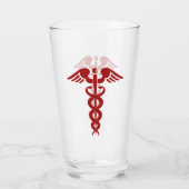 Krankenschwester oder Arzt Caduceus Glas (Rückseite)