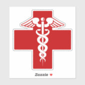 Krankenschwester oder Ärztin Caduceus Cross Aufkleber (Blatt)