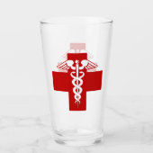 Krankenschwester oder Ärztin Caduceus Cross Glas (Vorderseite)