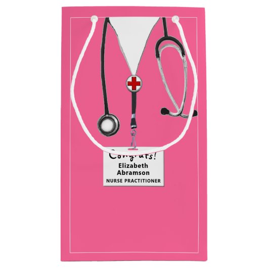 Krankenschwester oder Glückwunsch eines Arztes Kleine Geschenktüte (Rückseite)
