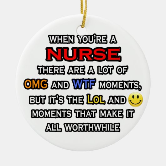 Krankenschwester ... OMG WTF LOL Keramikornament (Vorne)