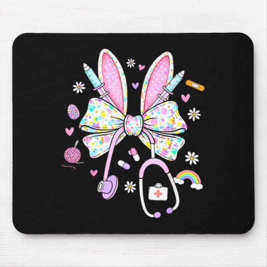 Krankenschwester Ostertag süße Kokette Stethoskop  Mousepad (Vorne)