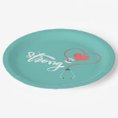 Krankenschwester Pappteller (Schrägansicht)