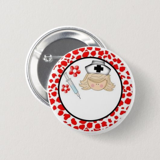 Krankenschwester - personalisiert mit Namen Button (Vorne & Hinten)