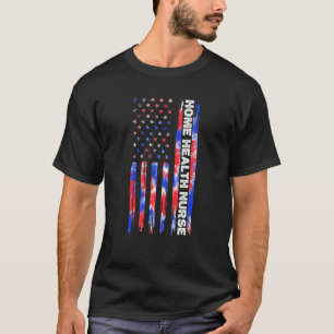 Krankenschwester Pflege Tie Dye Amerikanische Flag T-Shirt