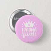 Krankenschwester pink süßes Geschenk einfache Kron Button (Vorne & Hinten)