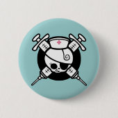 Krankenschwester-Piratund KreuzHypos Button (Vorderseite)