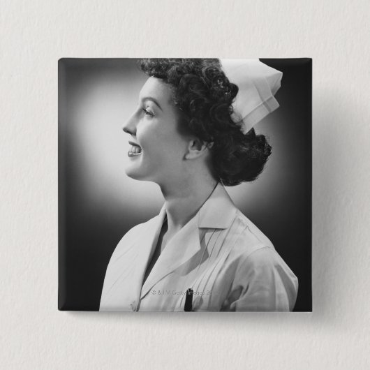 Krankenschwester posierend button (Vorderseite)