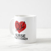 Krankenschwester-Praktiker-Herz-Stethoskop Kaffeetasse (Vorderseite Links)
