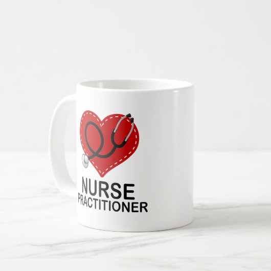 Krankenschwester-Praktiker-Herz-Stethoskop Kaffeetasse (Vorderseite Links)