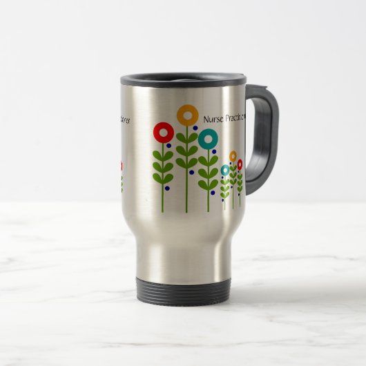 Krankenschwester-Praktiker-Reise-Tasse mit Blumen Reisebecher (VorderseiteRechts)