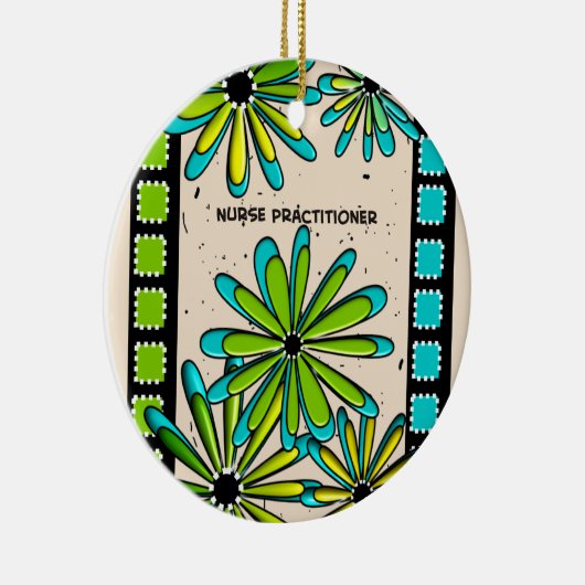 Krankenschwester-Praktiker-wunderliche Blumen II Keramik Ornament (Rechts)