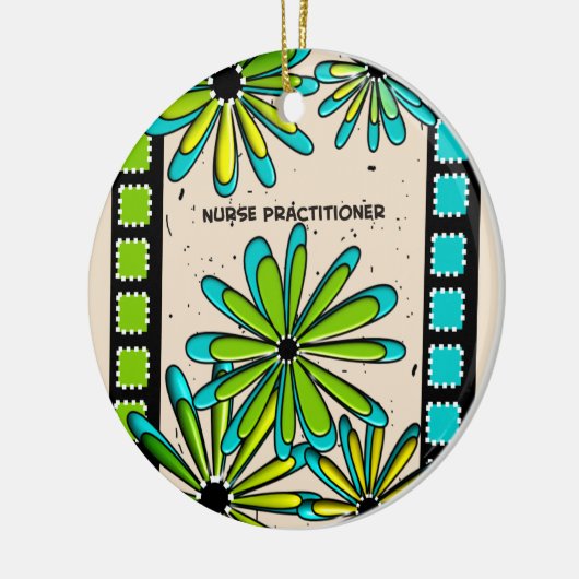Krankenschwester-Praktiker-wunderliche Blumen II Keramik Ornament (Links)