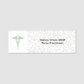 Krankenschwester-Praktikercaduceus-stilvolles Namensschild (Vorderseite)