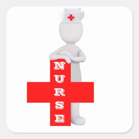 Krankenschwester Quadratischer Aufkleber (Vorderseite)
