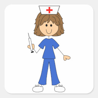 Krankenschwester Quadratischer Aufkleber