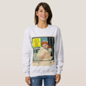 Krankenschwester Retro Romance Vintage Comic: Bett Sweatshirt (Vorne ganz)