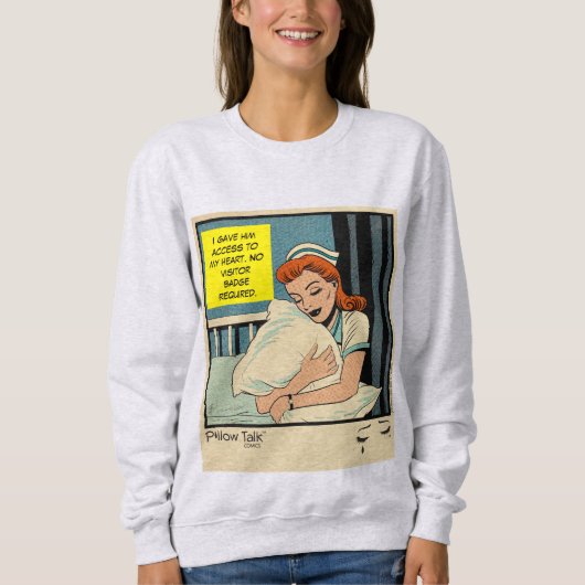 Krankenschwester Retro Romance Vintage Comic: Bett Sweatshirt (Vorderseite)