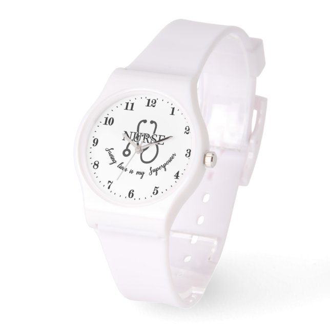 Krankenschwester rette Leben Supermacht Wortkunst Armbanduhr (Winkel)