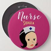 Krankenschwester Riesig, 6 Zoll runder Knopf Button (Vorne & Hinten)