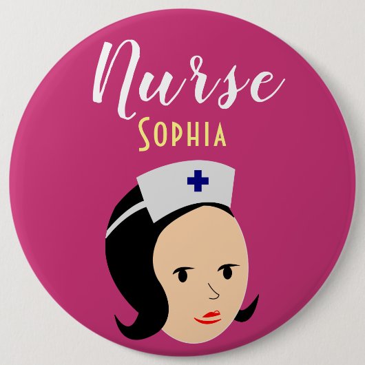 Krankenschwester Riesig, 6 Zoll runder Knopf Button (Vorderseite)