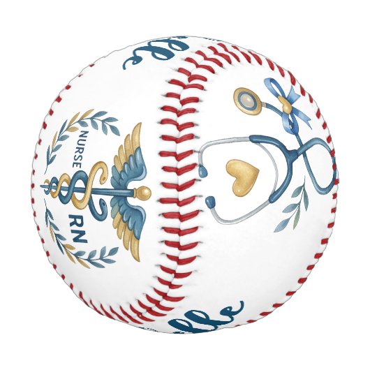 Krankenschwester RN Baseball-Geschenk Baseball (Schrägansicht)