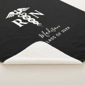 Krankenschwester RN Graduate Medical Schwarz-weiß  Sherpadecke (3/4)