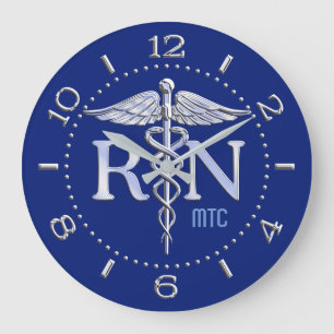 Krankenschwester RNcaduceus-Monogramm-Skala-Art Große Wanduhr
