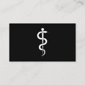 Krankenschwester Rod von Asclepius Black Visitenkarte (Rückseite)