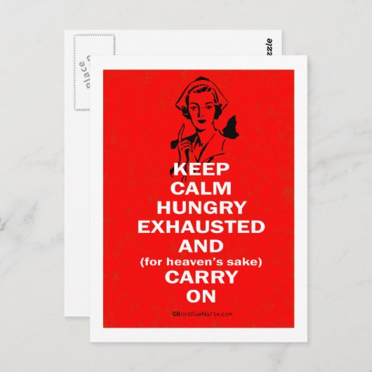 Krankenschwester - Ruhe bewahren und weiterführen Postkarte (Vorne/Hinten)