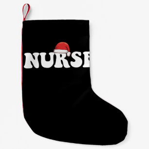 Krankenschwester Santa Hut Weihnachten Pflege Kleiner Weihnachtsstrumpf