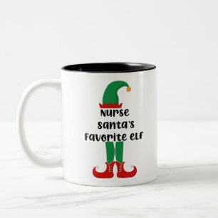 Krankenschwester Santas Lieblingself lustige Krank Zweifarbige Tasse