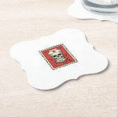 Krankenschwester Schädel Lustiger Retro Stempel_1 Untersetzer (angewinkelt)
